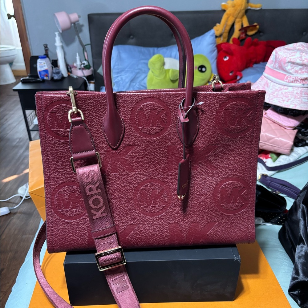 Michael Kors Burgundy Tote Bag